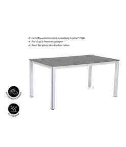 MWH Loft-Tisch Elements, Ca. B160/H74/T90 Cm -Gartenbedarf Angebote 1897149 WE IG 001 ElementsTisch160x90x74cmSilberNEU