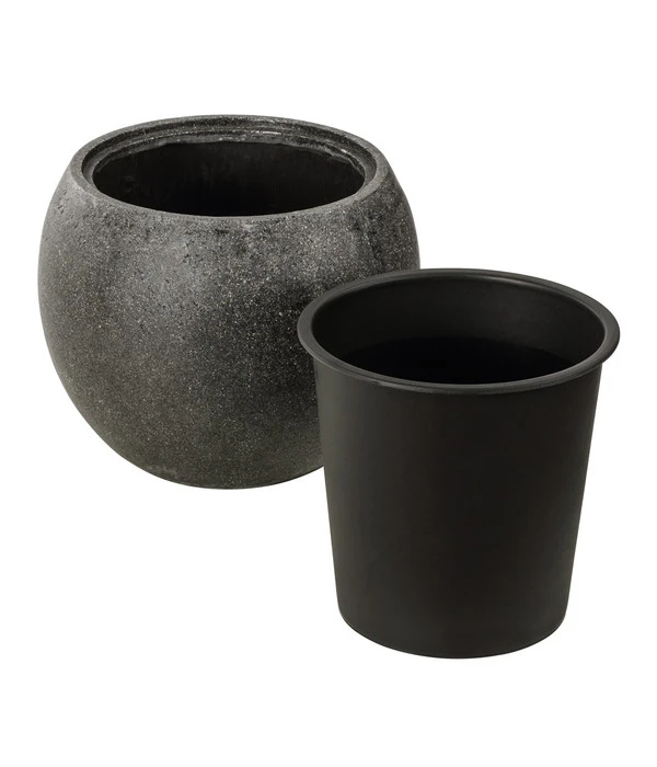 Dehner Polystone-Topf Kapstadt, Rund, Grau 6 Dehner Polystone-Topf Kapstadt, Rund, Grau – Bild 6