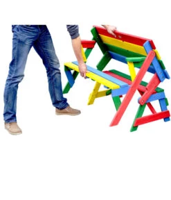 Habau Kinder Picknickbank Bunt, 100 X 50 X 62 Cm -Gartenbedarf Angebote 4031100 WE FS 004 KinderPicknickbank