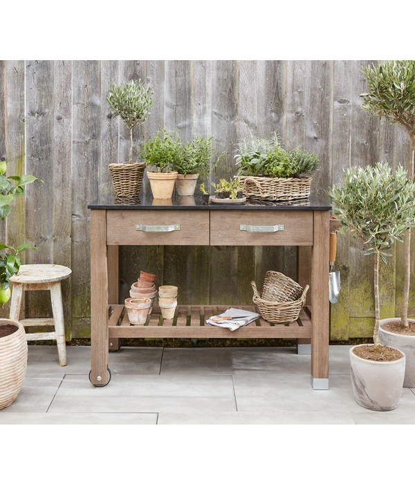 Dehner Premium Holz-Pflanztisch Windsor, Ca. B110/H84/T55 Cm 2 Dehner Premium Holz-Pflanztisch Windsor, Ca. B110/H84/T55 Cm – Bild 2