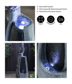 Dehner Polyresin-Gartenbrunnen Family, Ca. B42,5/H120/T27 Cm -Gartenbedarf Angebote 4079901 WE IG 001 DehnerPolyresinGartenbrunnenFamily