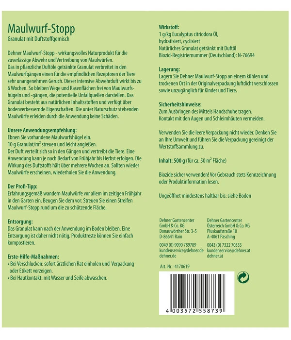 Dehner Bio Maulwurf-Stopp, 500 G 2 Dehner Bio Maulwurf-Stopp, 500 G – Bild 2