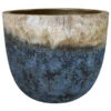 Dehner Keramik-Topf Mystras, Rund, Blau-braun