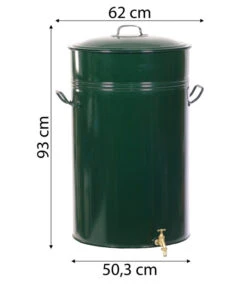 RENNER Metall-Regentonne Inkl. Steckanschluss, 150 L, Dunkelgrün -Gartenbedarf Angebote 6609481 WE BG 001 RegenwasserSammeltonnemitSteckanschlussca150l