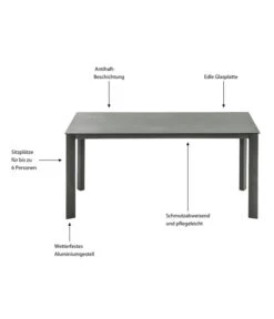 Dehner Gartentisch Nancy, Ca. B160/H75/T90 Cm -Gartenbedarf Angebote 6701734 WE IG 001 TischNancy