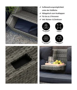 Dehner Flecht-Truhenbank Föhr, 3-Sitzer -Gartenbedarf Angebote 6704795 WE IG FS 001 DehnerFlechtruhenbankFoehr