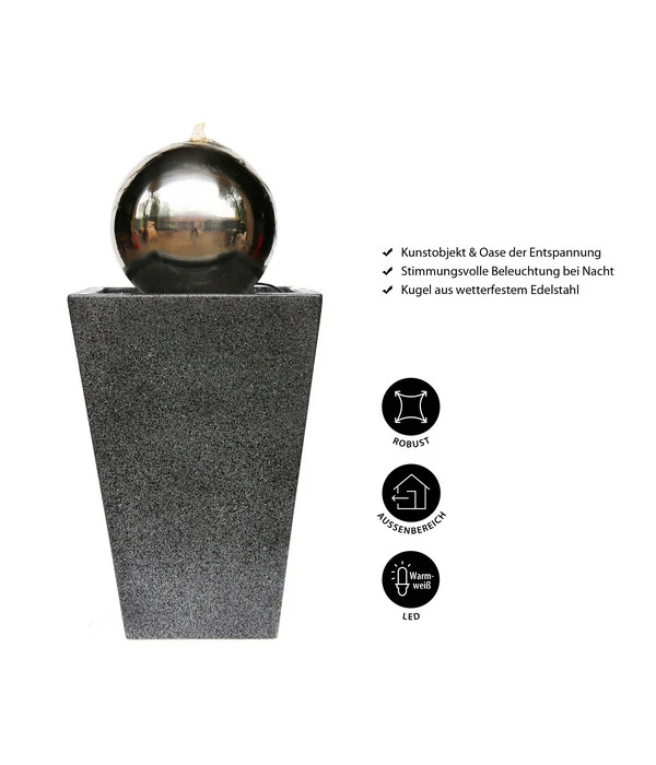 Dehner Edelstahl-Gartenbrunnen Kioto, Ca. B34/H83/T34 Cm 2 Dehner Edelstahl-Gartenbrunnen Kioto, Ca. B34/H83/T34 Cm – Bild 2