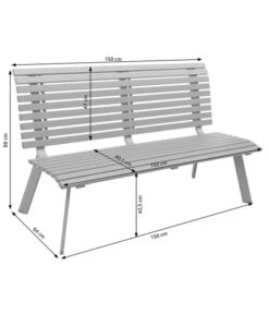 Dehner Bank London, 3-Sitzer -Gartenbedarf Angebote 6893762 6893770 6893788 WE DE 001 AlubankLondonSkizze