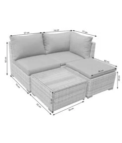 Dehner Balkonset Como, 4-teilig -Gartenbedarf Angebote 6894166 WE DE 001 BalkonSetComoSkizze