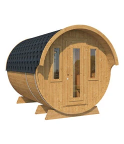 Wolff Finnhaus Saunafass 330 De Luxe Bausatz, Thermoholz, Ca. B235/H242/T330 Cm