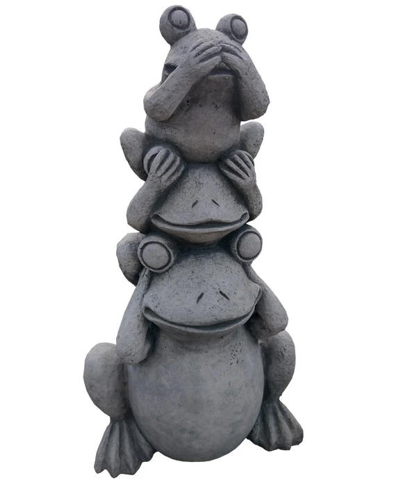 Stein-Frosch Trio, Ca. H46 Cm 1 Stein-Frosch Trio, Ca. H46 Cm