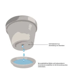 Dehner Leichtbeton-Pflanztopf Manchester, Rund, Antik-schwarz -Gartenbedarf Angebote WE IG 001 TopfMitBodenloch